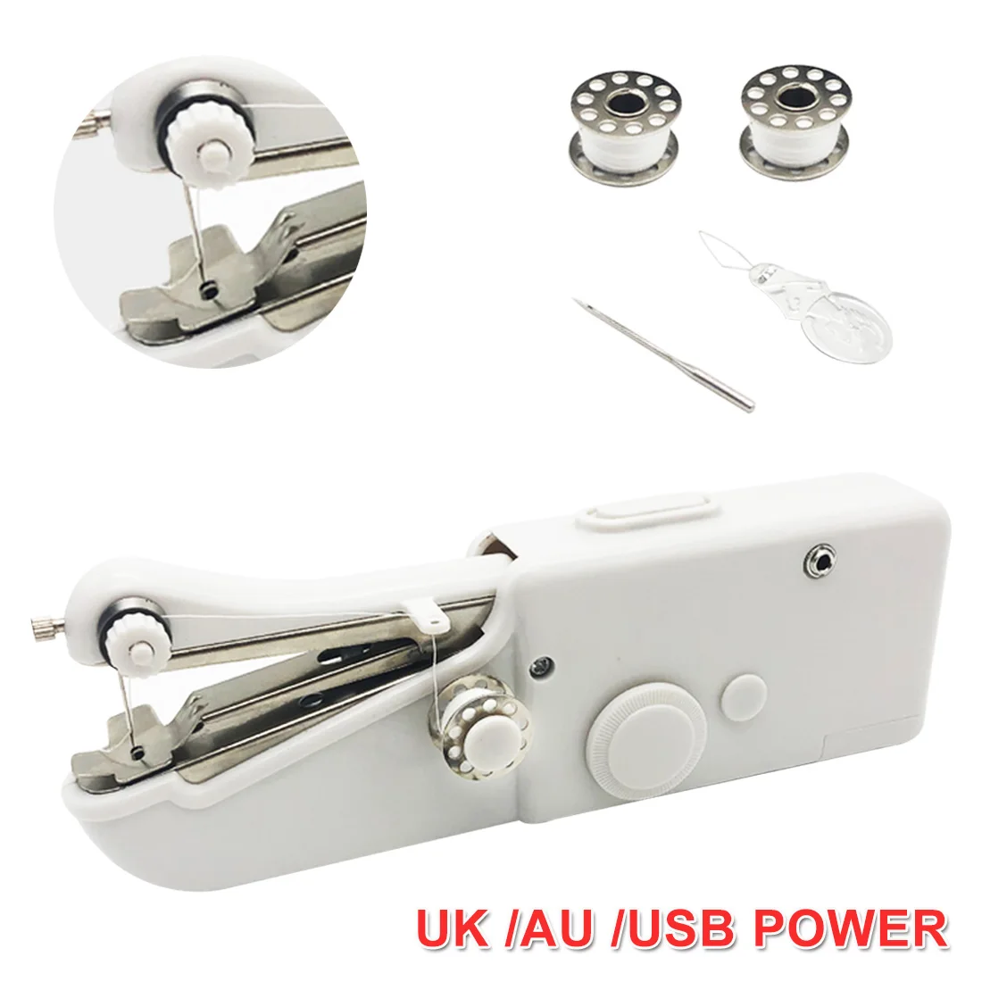 Portable Household Mini DIY Handheld Sewing Machine Quick Stitch Sew Needlework Cordless Clothes Fabrics Sewing Machine