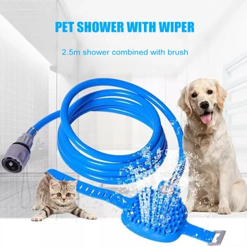 

ABS Silica Gel Pet Shower Scrubber Sprayer Dog Cleaning Washing Bathing Glove Tool With Comfortable Massager Feature
