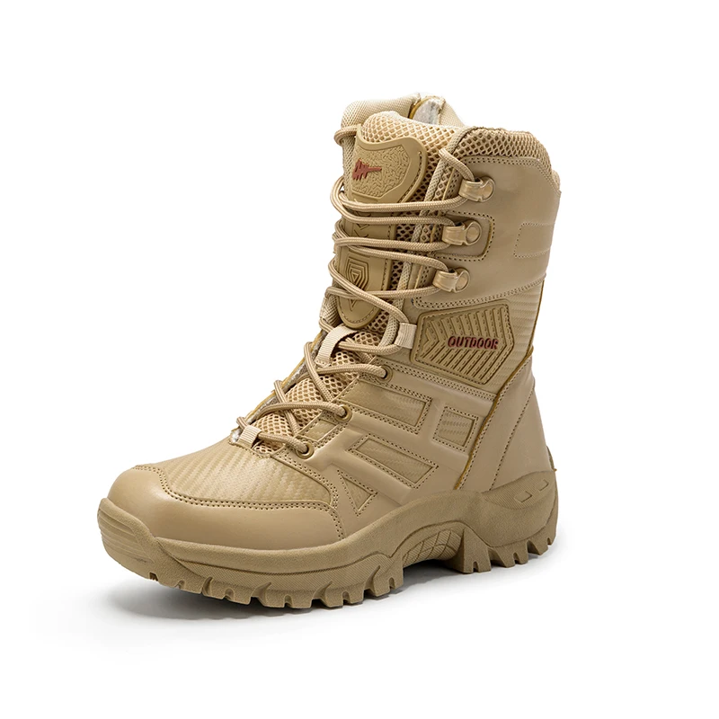 Полуботинки в стиле милитари мужские армейские охотничьи армейские ботинки для мужчин тактические ботинки для пустыни Уличная Повседневная обувь мужская Bota Militar KOZLOV - Цвет: khaki boots men