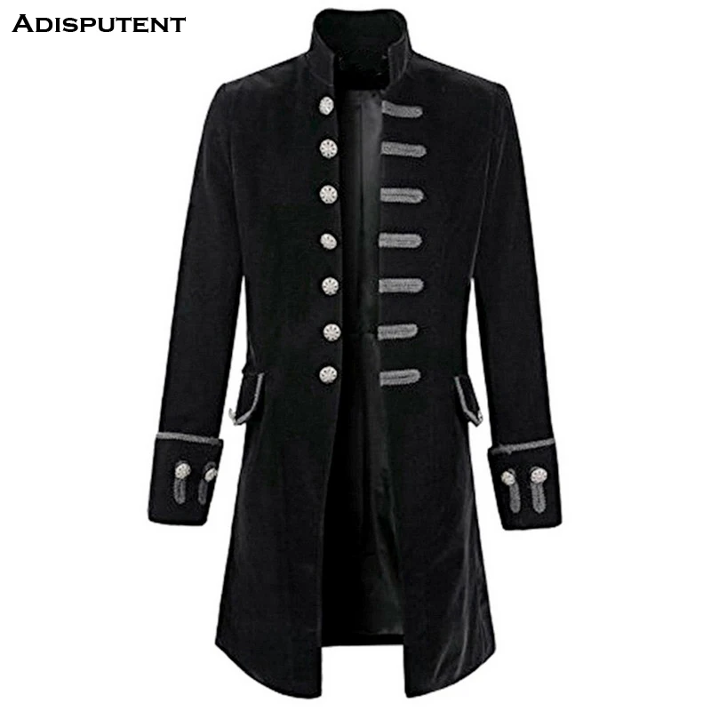 

Adisputent Male Tuxedo Suit Wedding Suit Fashion Slim Vintage Dress Blazers Solid Long Gothic Jackets Party Plus Size