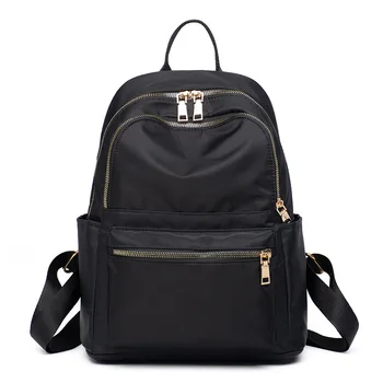 

2019 Women Black Waterproof Nylon School Bags Casual Oxford Backpack for Teenage Girls High Quality Fashion Travel Tote Backpack
