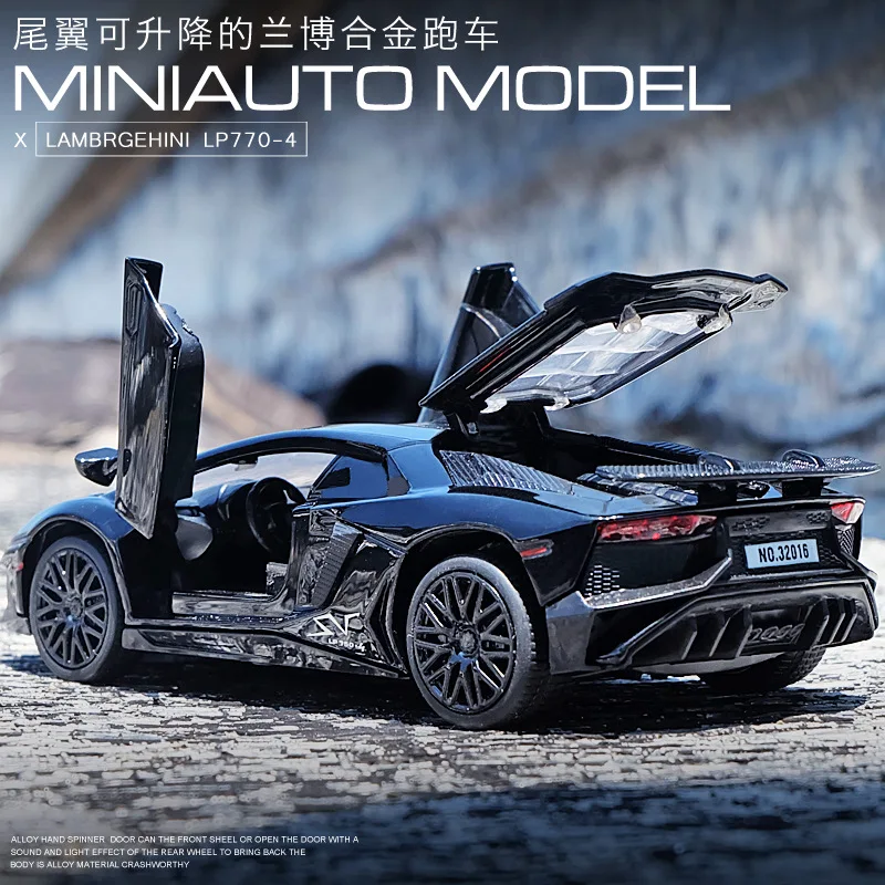 

1:32 Alloy Model Car Miniature Scale Model Vehicles Kids Pull Back Mini Sports Cars with Light Simulation Toys for Children Gift