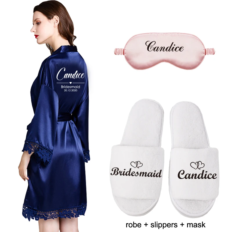 蓝色 robe shoe mask