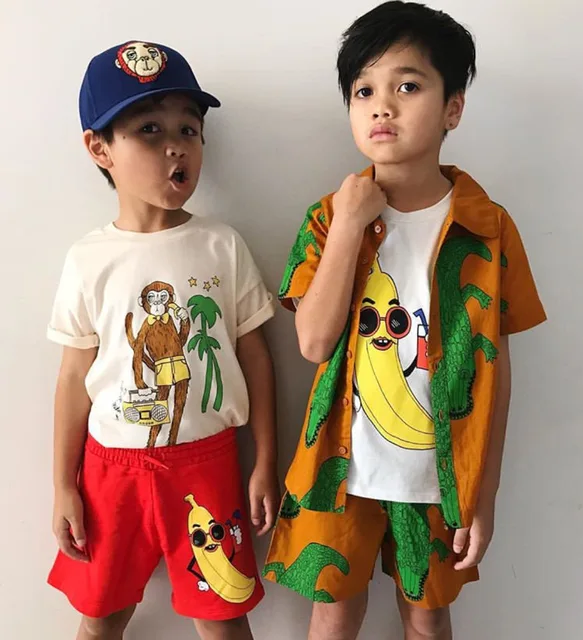 2021 New Summer Mini Kids T-shirts Baby Girls Clothes Cartoon Short Sleeve Toddler Christmas Shirt Striped Shirt Boys Tops Tees 4