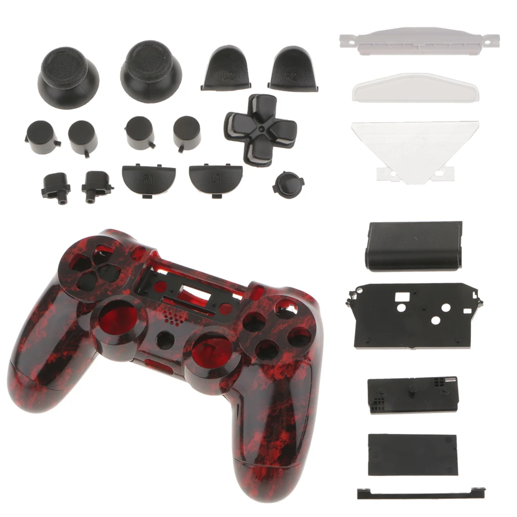 Custom Shell Hydro Dipped Mod Buttons Mod Kit for PS4 Wireless Controller