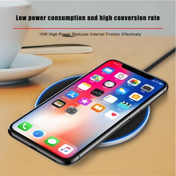 

Mobile Phone Wireless Charger Fast Charging Round Ultra Thin Portable for Home Office VDX99