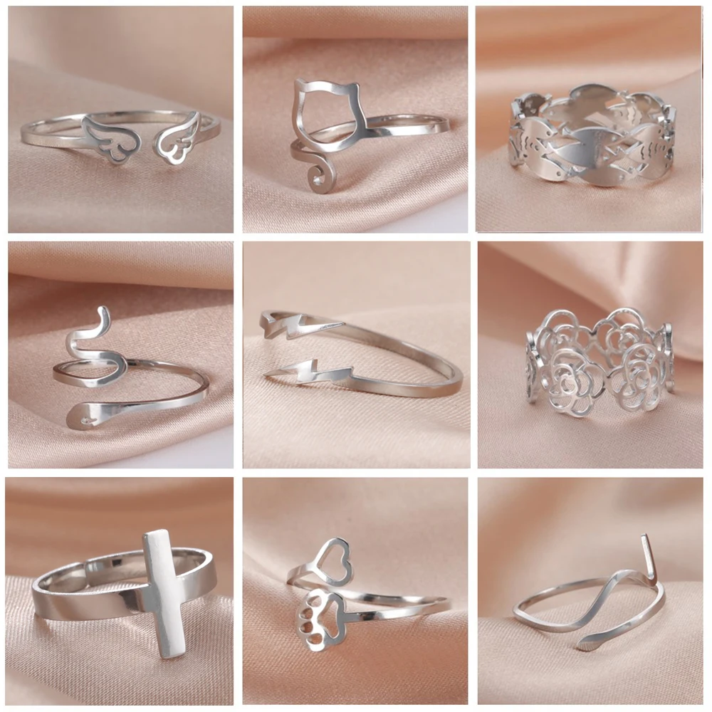 Adjustable Rings for Women Stainless Steel Skyrim