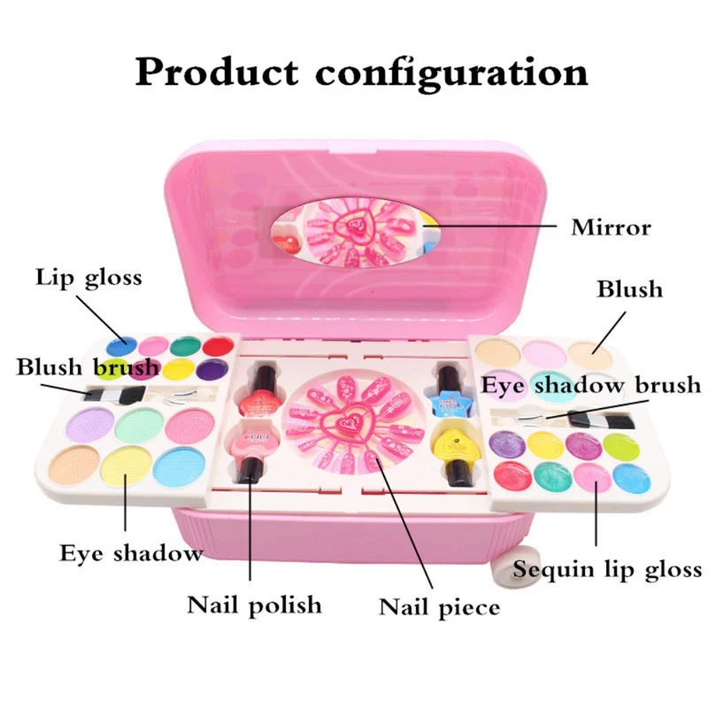 

Toys Dressing Cosmetics Girls Toy Plastic Beauty Safety Pretend Play Children Girl Makeup Games Gifts Kid Makeup Set