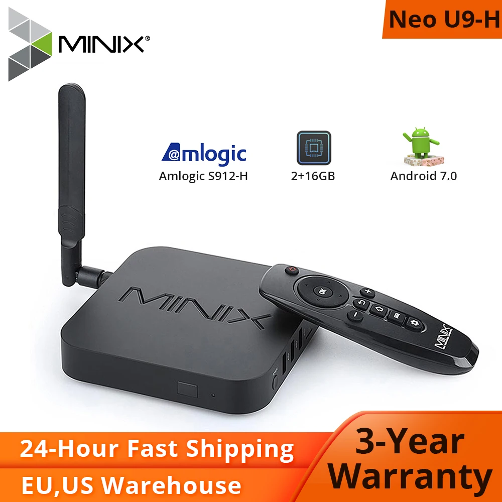 ТВ бокс MINIX NEO U9 H+NEO A3 приставка Android 7.1 процессор Amlogic S912 H 8 ядер 4K HDR Wi Fi Smart TV