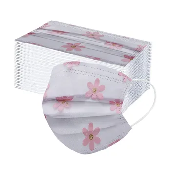 

50pc Adult Four-layer Face Mask Adult Disposable Non-woven Fabric Breathable Lace Face Mask Ear Loop Mouth Mask Mascarillas