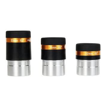 

3Pcs 1.25 inch Aspheric Eyepiece Telescope HD Wide Angle 62 De 4/10/23Mm Fully Coated for Astronomy Telescope