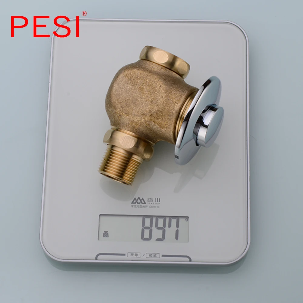 All Brass Exposed Self-closing Urinal Flush Valve Button Type Manual Time-extended Shut-off Valve Chrome toilet tank accessories,toilet push button