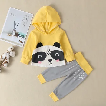 

New Girls Clothes Set Autumn Winter Toddler Bear Printed Long Sleeve Hoodies+Pants Children Clothing Set Kids Boys Girl Outfit