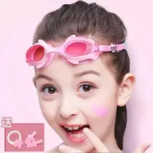 Детские плавательные очки, водонепроницаемые, противотуманные, высокое разрешение, профессиональные плавательные очки, для мальчиков и девочек, большая коробка, плавательные очки