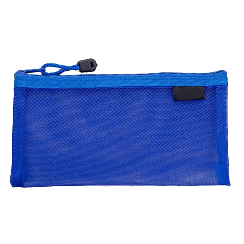 XRHYY 23.5 x 11.5 CM Waterproof Plastic Double Layer Zipper File Bags Invoice Pouches Bill Bag Pencil Pouch Pen Bag( 8 Color - Цвет: Blue