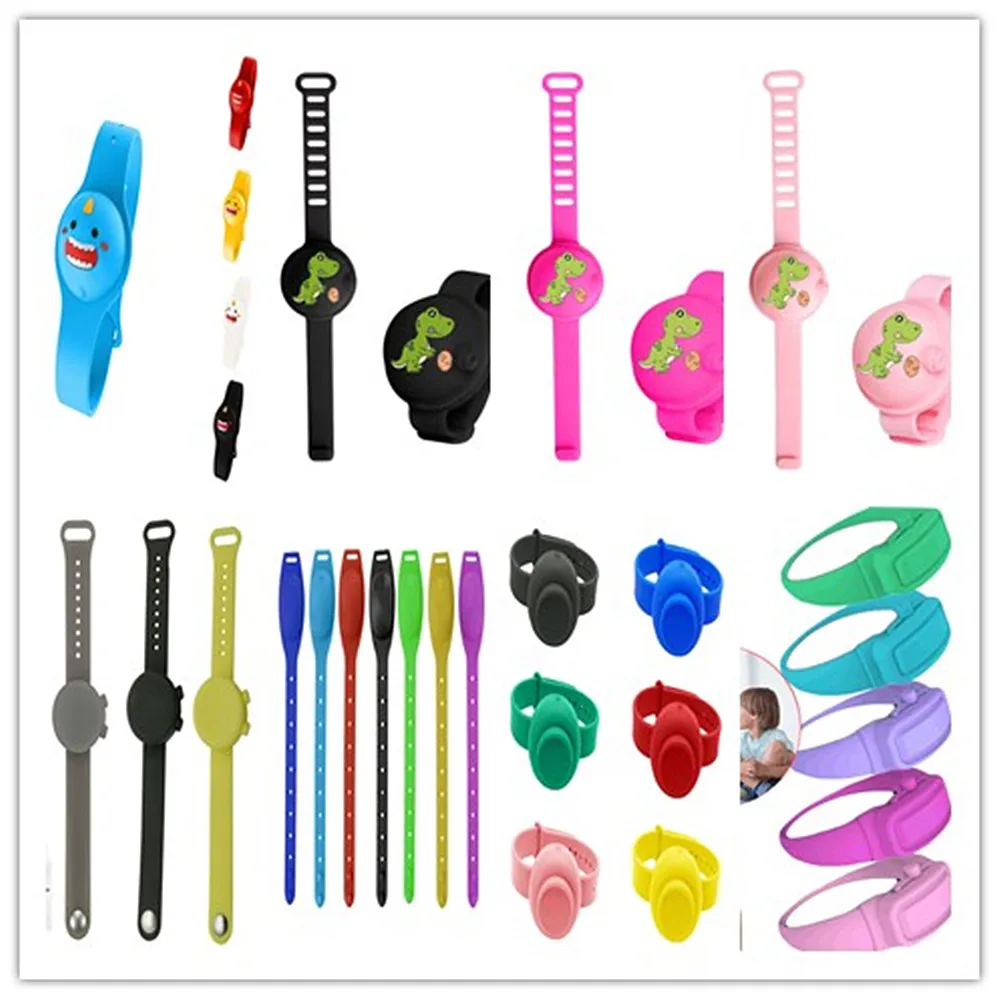 

1-6PC Sanitizer Bracelet Pumps Disinfectant Sanitizer Dispenser Bracelet Wristband Hand Sanitizer Dispensing Silicone Bracelet