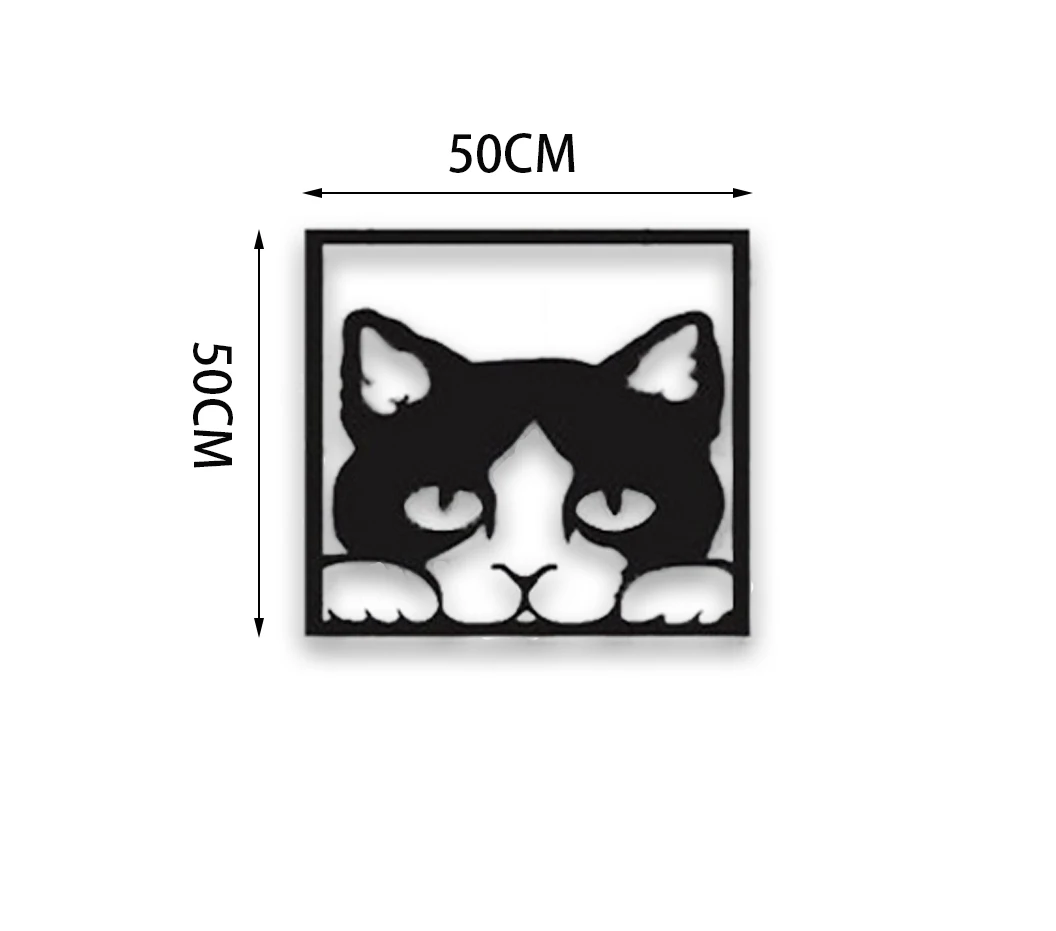 Скандинавский Декор для гостиной, металлический светильник, роскошный настенный светильник с кошкой, Настенный декор для ресторана, настенная железная детская комната, decoracion habitacion - Цвет: A large 50x50cm