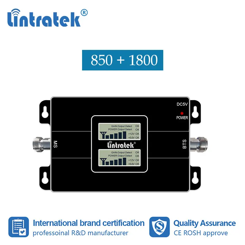 Lintratek 4G 850 МГц 1800 DCS CDMA Сотовый усилитель двухдиапазонный мобильный сотовый