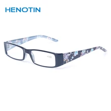 Очки для чтения качественные стильные дизайнерские женские очки Прямоугольная оправа весенние петли с цветочным принтом очки для чтения