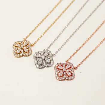 

2020 luxury Jewelry For Women flower rihinestone pendant necklace for women as gift free shipping