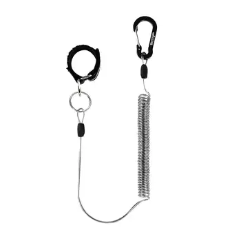 BEST PRICE ❤️ Booms Fishing T01 Coiled Lanyards Carabiner Clip with Rod Straps for Fishing Rod and Landing Net - discount item 25% OFF Sports & Entertainment