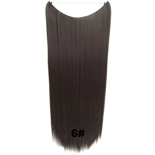 24inch 50grams 100grams Synthetic Hair Extension Gradual Color Brown Gray Blonde String Halo Hairpieces Extensions 100g-6