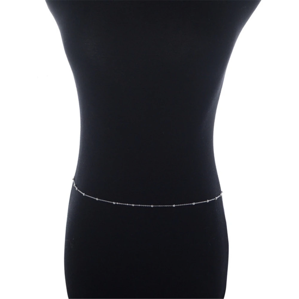 2021 New Summer Fashion Sexy Buttocks 2 Color Round Bead Beach Waist Chain For Women Girls
