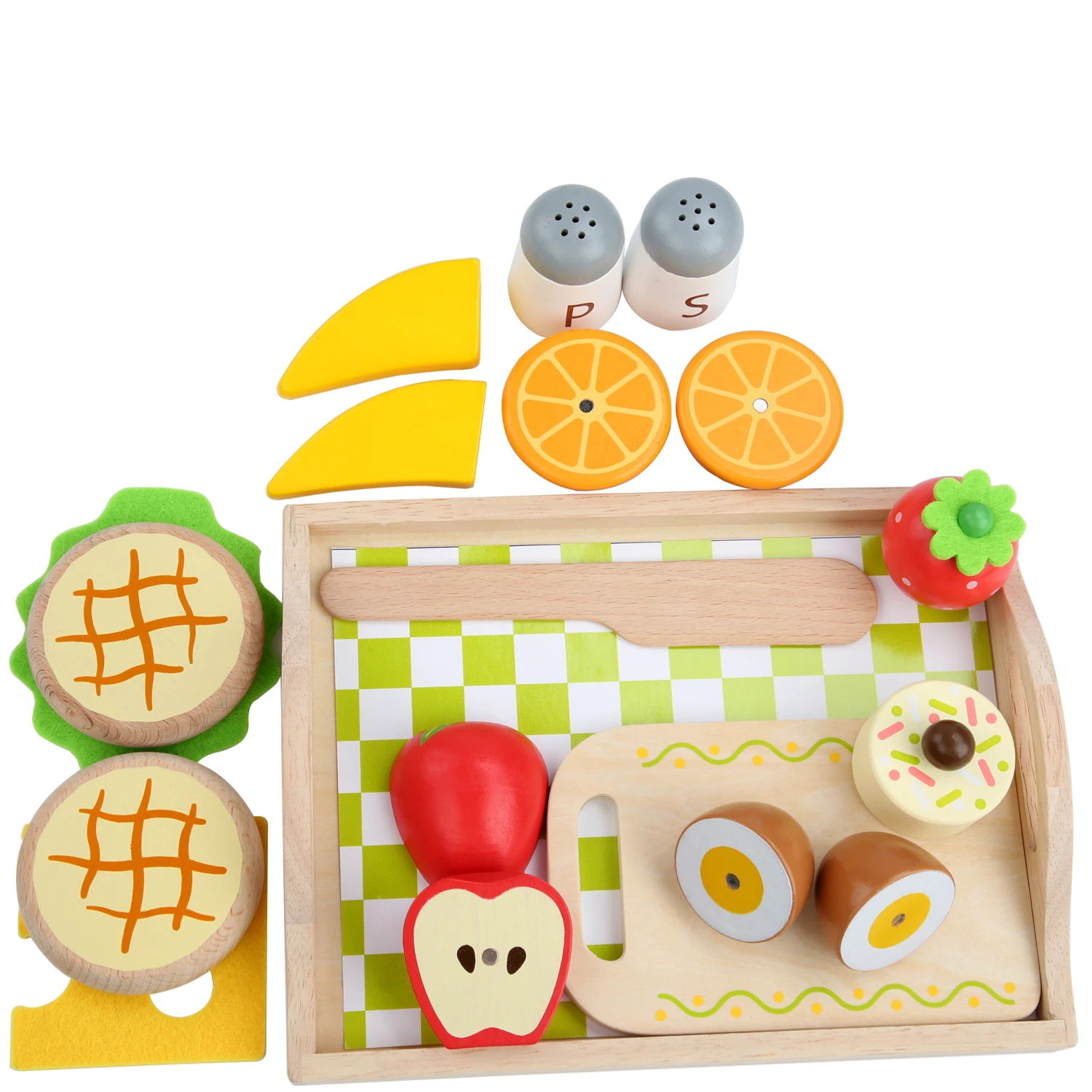 Lucy&Leo Groceries Toys LL222 wooden toys game for boys and girls educational toys kitchen Breakfast cooking set