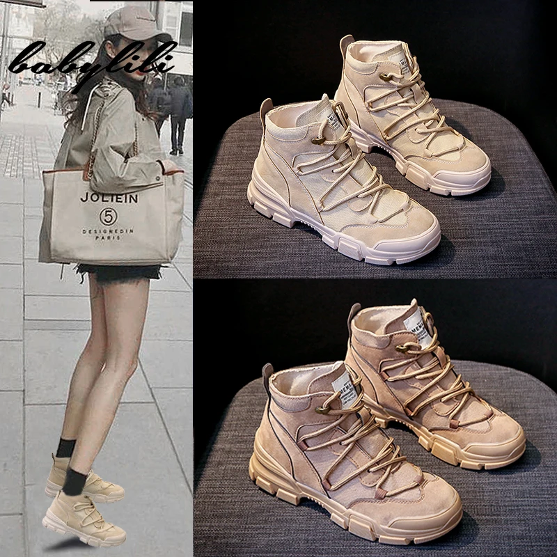 

2019 Khaki Boots Women Leather Shoes for Winter Boots Shoes Woman Casual Autumn Leather Botas Mujer Female Ankle Boots Footwear