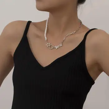 

Simplicity Personality Trendy Pearl Star Women's Necklace Women Girl Party Festival Banquet Birthday Gift