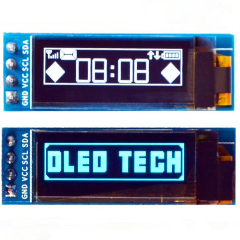 Модуль OLED дисплея 0 91 дюйма разрешение 128x32 пикселей синие/белые символы 4