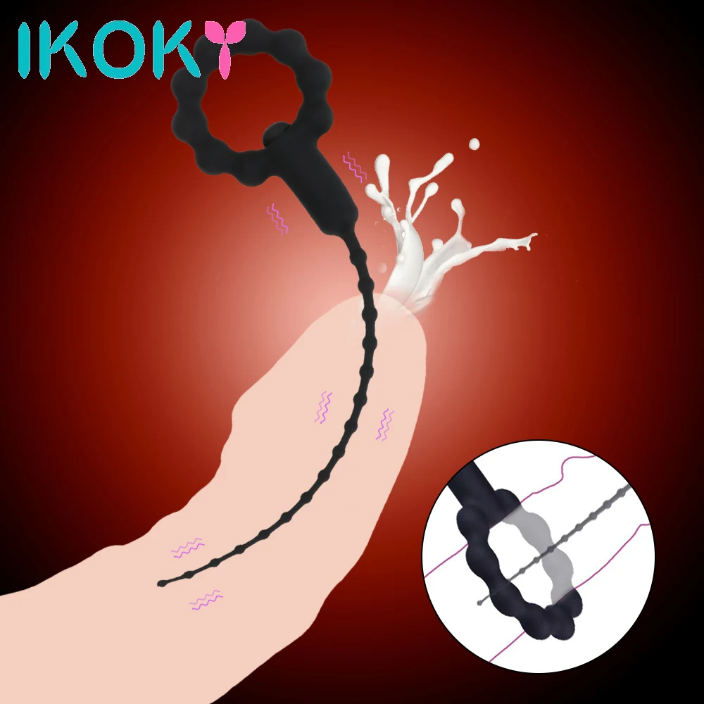 Кольца для пениса IKOKY Plug вибратор уретры интимные игрушки мужчин игры взрослых
