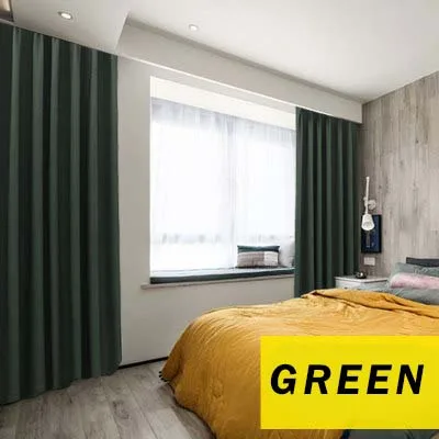 green ZISIZ 85% затемненные занавески для гостиной, современный стиль, одноцветные занавески для спальни, кухни, окна, на заказ - Цвет: green