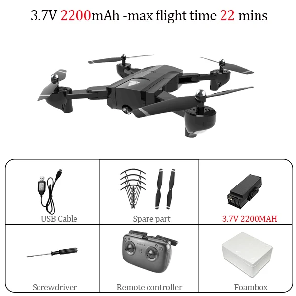SG900 дрона с дистанционным управлением с двойной 720 p/4 K HD Камера X196 Квадрокоптер складной оптический поток локализации Дрон 22/11 минут длительное время полета - Цвет: 2200mah foam box