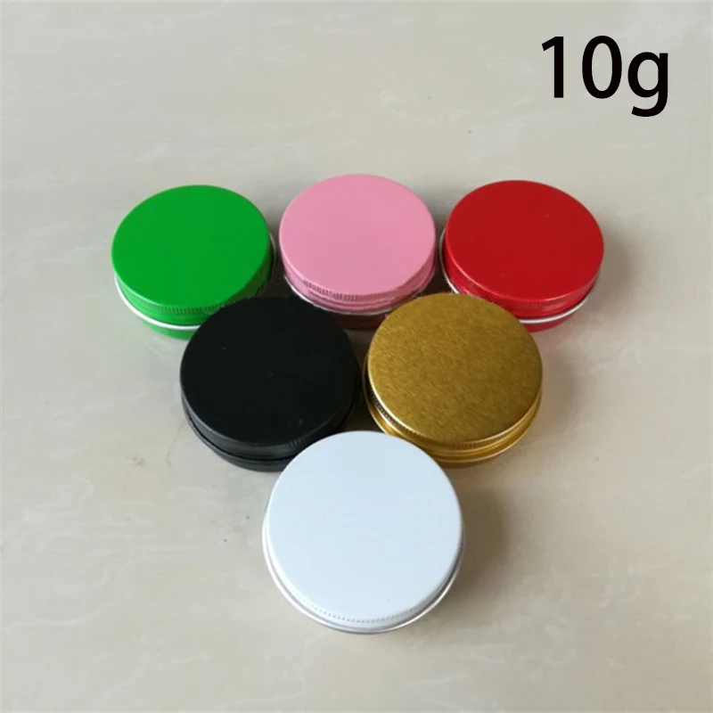 

10g Aluminum Jar 10ml Empty Lipgloss Metal Bottle Refillable Cosmetic Makeup Cream Lip Balm Container Small Tin Free Shipping
