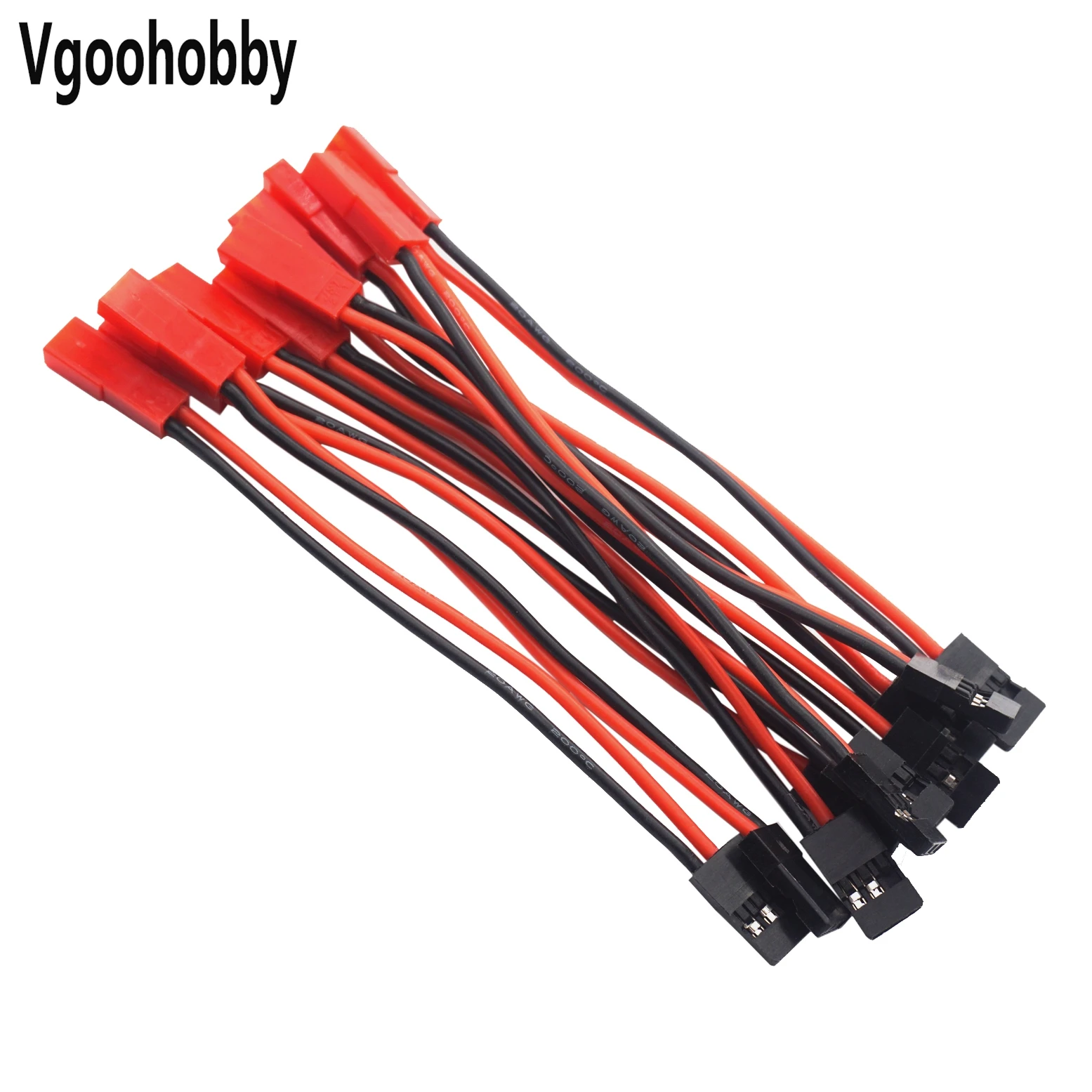 10Pack 10CM 20AWG JST Female Plug to JR Male Servo Receiver Connector