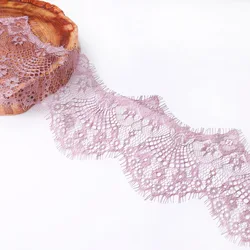 Vibrant Embroidered Lace Ribbon Fabric Trim for DIY Crafts - 42 Yards Total (Violet)