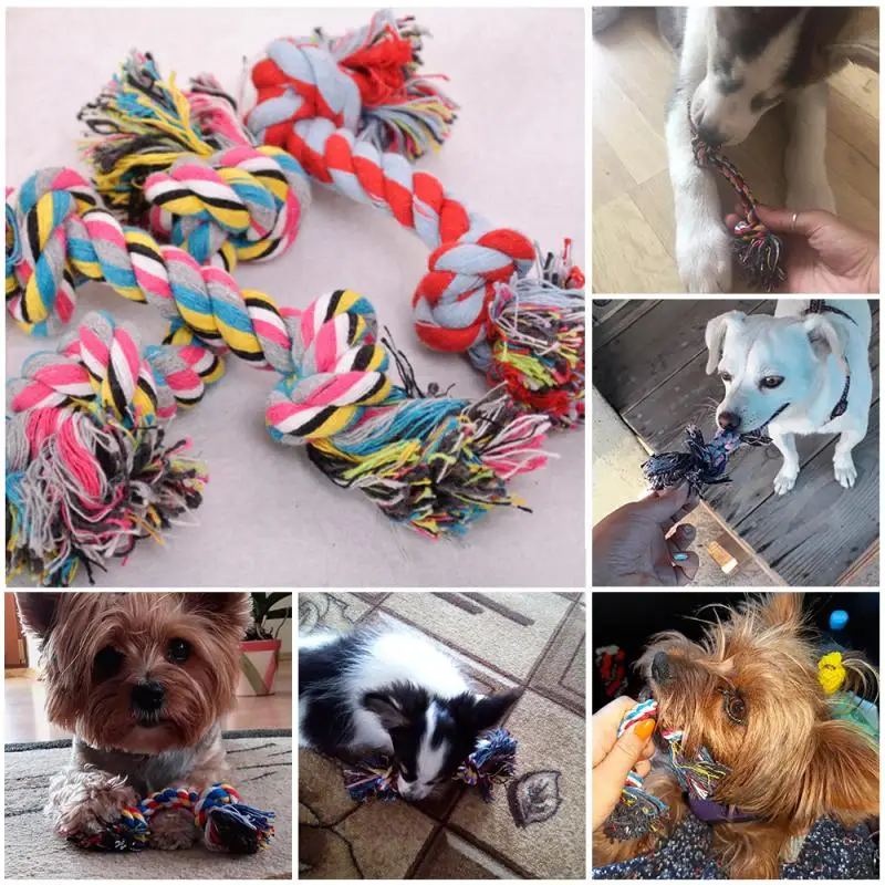 

Pets dogs pet supplies Pet Dog Puppy Cotton Chew Knot Toy Durable Braided Bone Rope 17CM Funny Pet Toy Tools