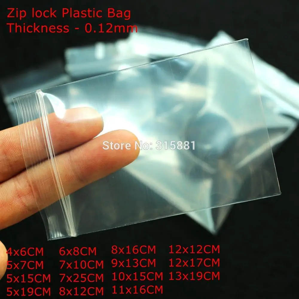

Zip Lock Plastic Bags Reclosable Transparent Jewelry/Food Storage Bag Kitchen Package Bag