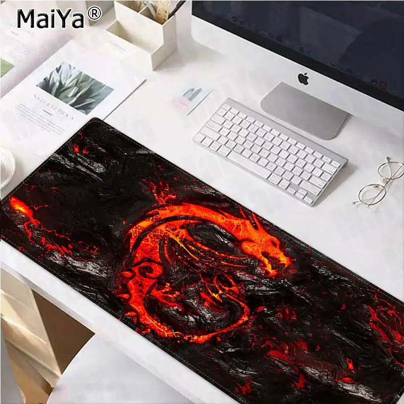 Maiya Top Quality Game MSI Dragon Logo Gaming Player desk laptop Rubber Mouse Mat Free Shipping Large Mouse Pad Keyboards Mat