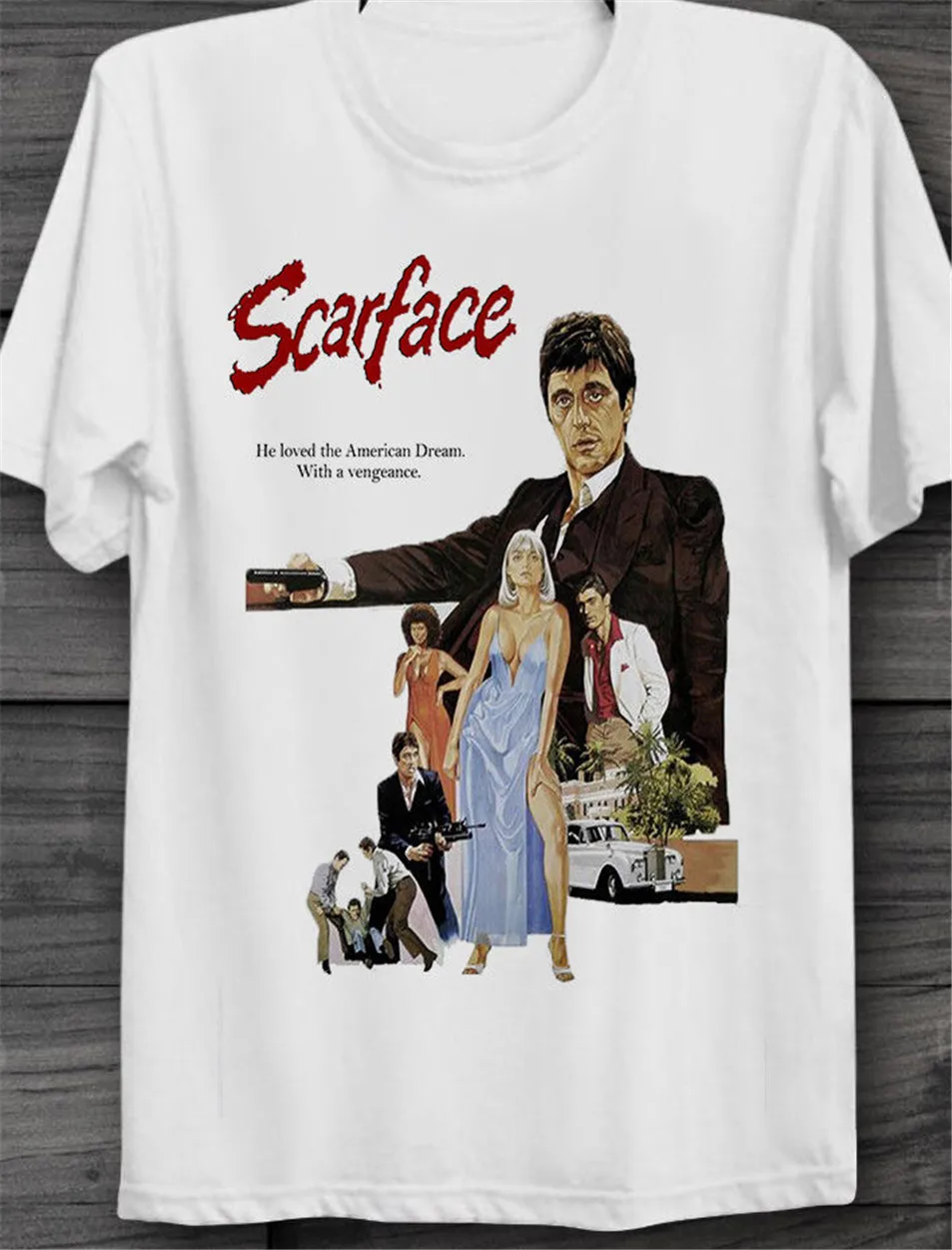 Аль Пачино Scarface 80S киноплакат Винтаж ретро унисекс футболка B86 Спортивная |