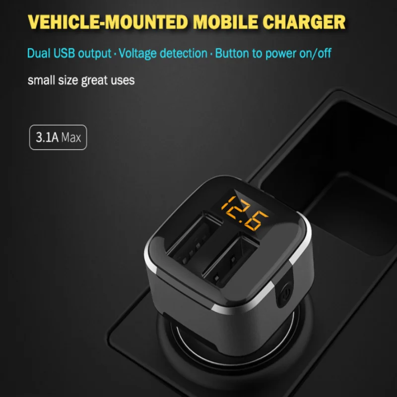 Мини USB Силовая розетка автомобильное быстрое зарядное устройство прикуриватель розетка цифровой дисплей в режиме реального времени с выключателем питания
