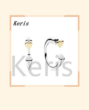 

100% silver sterling 1:1 296576 glamour two hearts earring original female marriage fashion jewelry