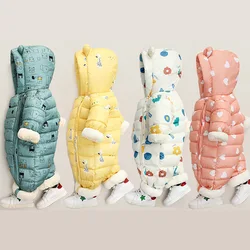Barboteuse en duvet pour nouveau né, tenue chaude et épaisse, avec fermeture éclair, pour bébé, garçon et fille, 3 à 24 mois 
