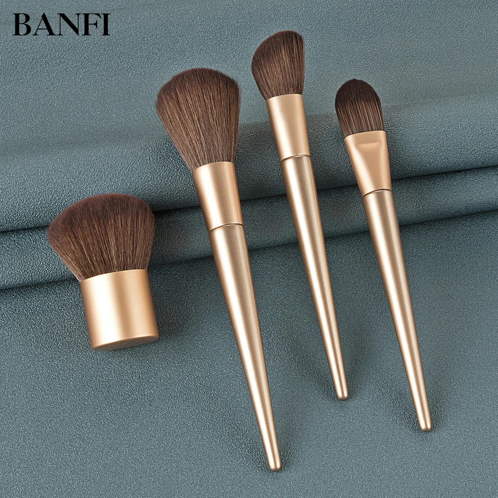 Золотая Кисть для макияжа BANFI цвета шампанского кисть пудры основы румян