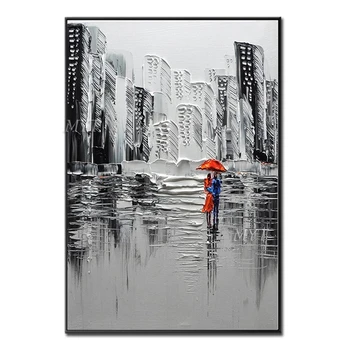 

The Rain Beautiful Scene Abstract Oil Painting Wall Art Home Decoeation Hand painted Artist Painted Living Room Wall No Frame