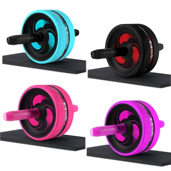 

New 2 in 1 ab roller & skipping rope noiseless abdominal wheel ab roller with mat for arm waist exercise gym fitness equipment