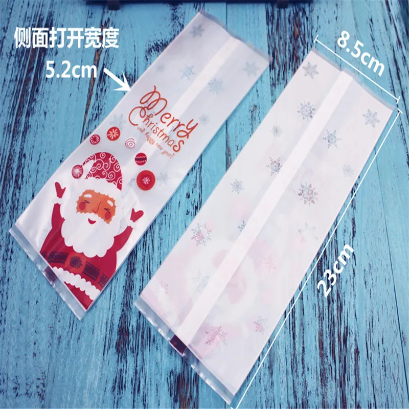 50 шт Рождественский мешок Санта Клаус Снеговик целлофановый печенье ...