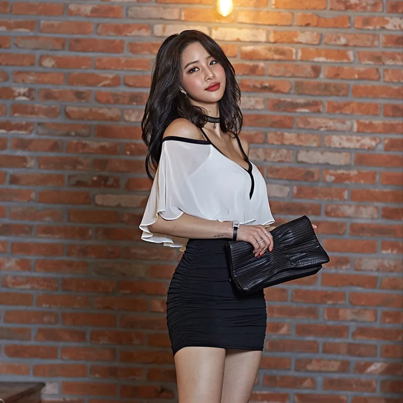 

Dress 2019 Summer New Style Debutante WOMEN'S Dress Fashion Waist Hugging Chiffon Sheath Pencil Skirt