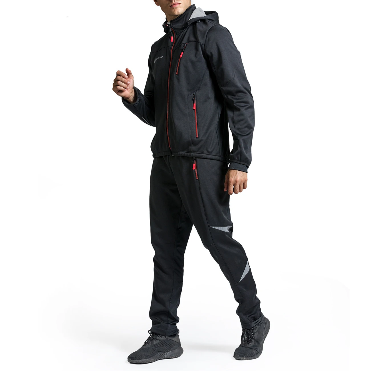 1 комплект ветрозащитная мужская куртка для бега зимнее флисовое термобелье